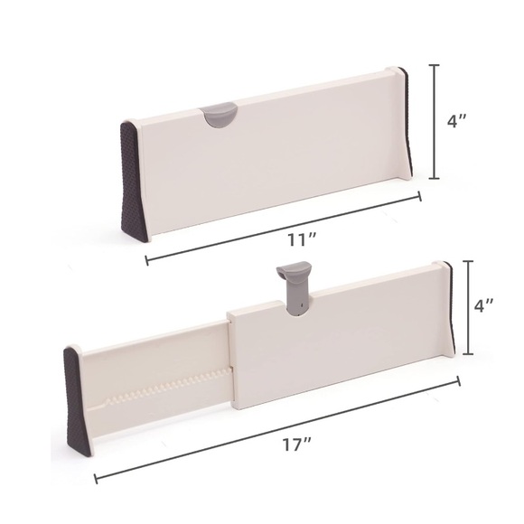 8 Adjustable Drawer Dividers Organizer Plastic Organizer Storage - Ship Alone - Picture 2 of 8